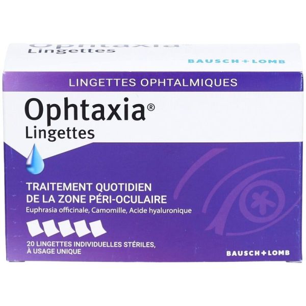 Ophtaxia Lingettes Soin Paupières Cils - 20 unités
