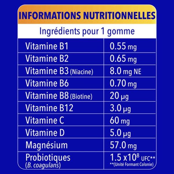 Énergie et équilibre intestinal - 60 gommes