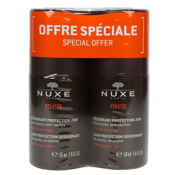 Nuxe Men Déodorant Protection 24H Anti-traces - 2x50ml 