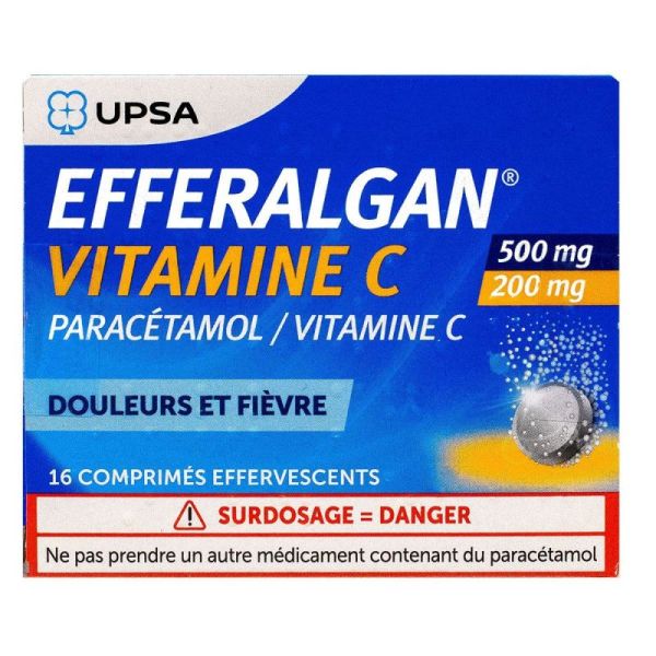 EFFERALGANVITAMINEC 500 mg/200 mg - 2x8 comprimés effervescents