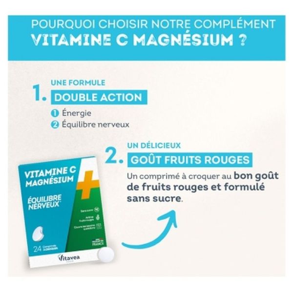 Vitamine C + Magnésium - 24comprimés