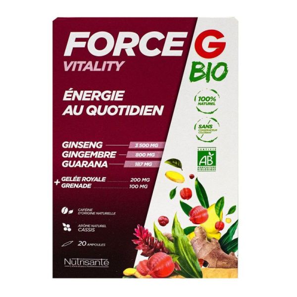 Nutrisanté Force G Bio Vitality - 20 ampoules