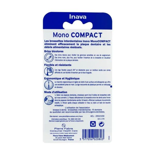 MONO COMPACT brossette - jaune - 6 brossettes