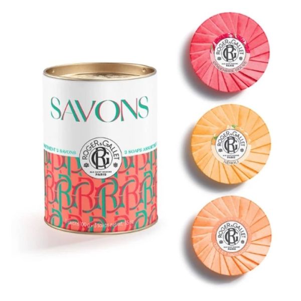 Coffret 3 savons bienfaisants Gingembre rouge, Néroli & Œillet mignardise - 3 x 100g