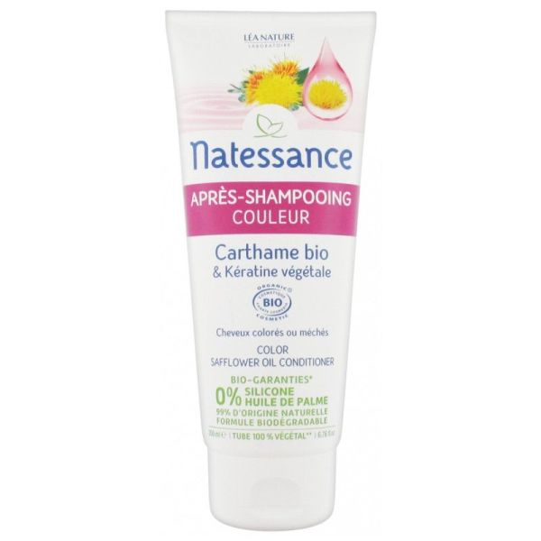 Natessance Après-Shampoing Couleur Carthame Bio & Kératine Végétale 200 ml