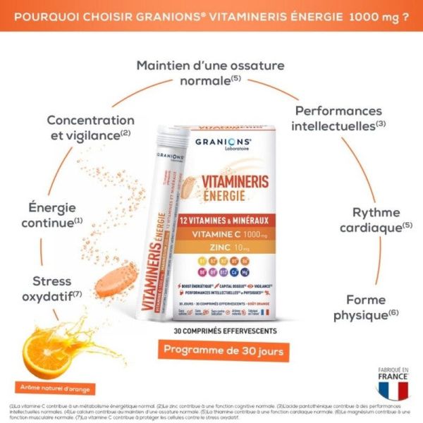 Vitamineris Énergie 1000mg - 30 comprimés