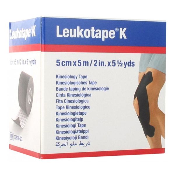 BSN Médical Leukotape K Bande Taping de kinésiologie Noir - 5 cm x 5 m