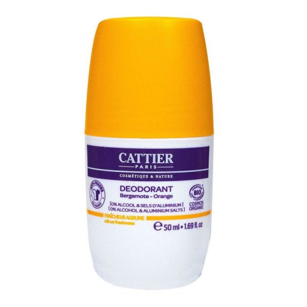 Cattier Déodorant Roll-On Bergamote Orange Bio -50 ml