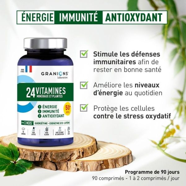 24 Vitamines Minéraux et Plantes 90 comprimés