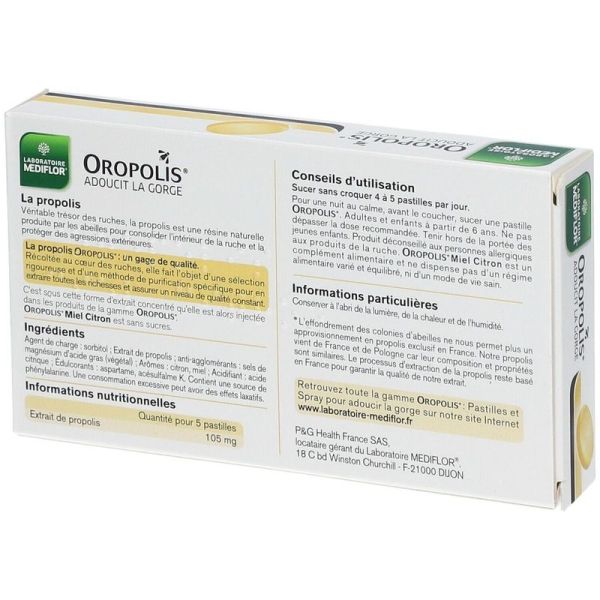 Oropolis Miel Citron - 20 pastilles