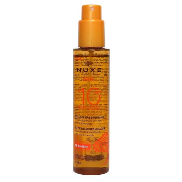 Nuxe Sun Huile Bronzante Visage et Corps Faible Protection SPF 10 - 150 ml