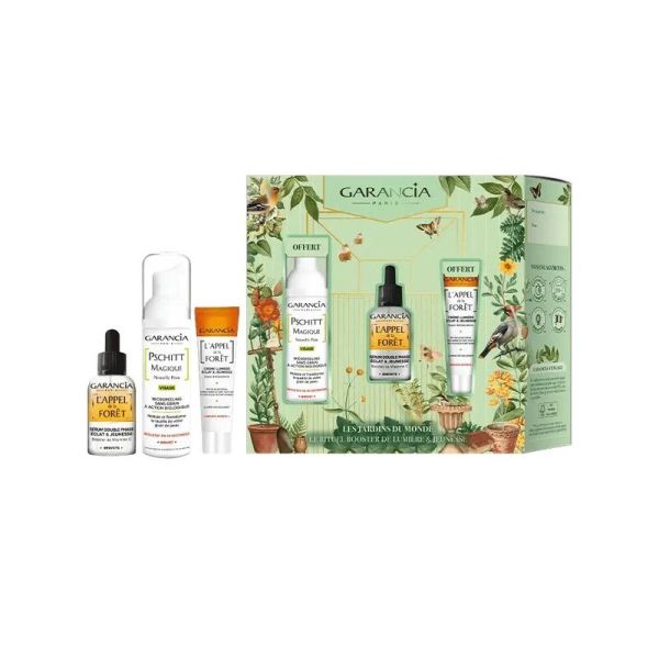 LES JARDINS DU MONDE - Coffret Rituel Booster de Lumière & Jeunesse - 30 ml + 30 ml + 10 ml