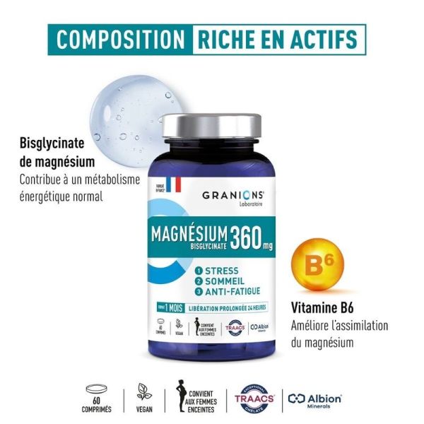Magnésium bisglycinate - 60 comprimés