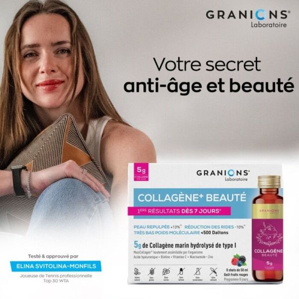 Collagène Beauté 8 Shots Fruits Rouges - 5 g