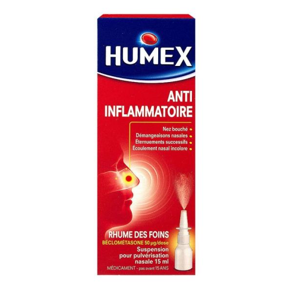 HUMEX RHUME DES FOINS A LA BECLOMETASONE 50 microgrammes / doses, suspension pour pulvérisation nasale en flacon - 100 doses