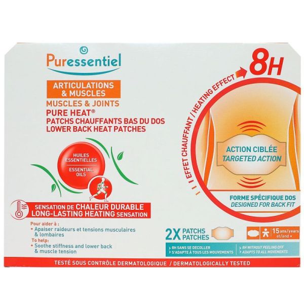 Articulations & Muscles - Patchs chauffants bas du dos Pure Heat® - 2 patchs