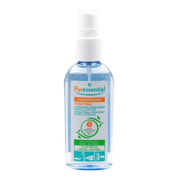 Assainissant Lotion Spray Antibactérien aux 3 Huiles Essentielles - 80ml