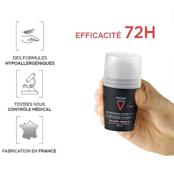 Anti-Transpirant Bille Contrôle Extrême 72H Homme - 2 x 50 ml