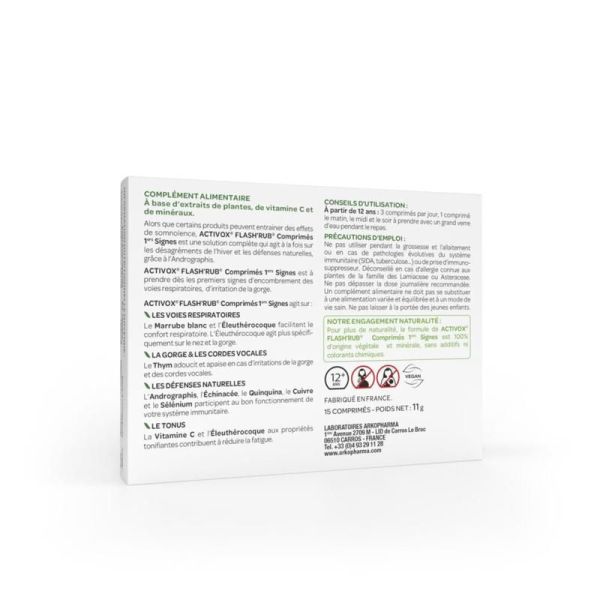 Activox Flash'Rub Comprimé 1ers signes
