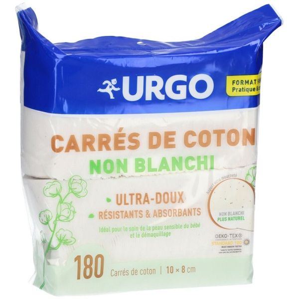 Carrés de coton non blanchi - 180 unités