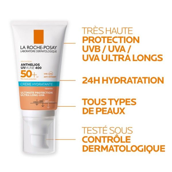 Anthelios Crème Solaire Hydratante Teintée - 50ml