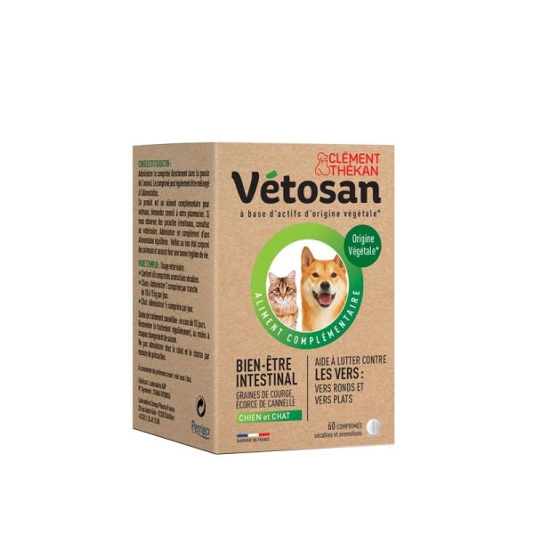 Vétosan Bien-Être intestinal spécial « anti-vers » - 60 Comprimés sécables