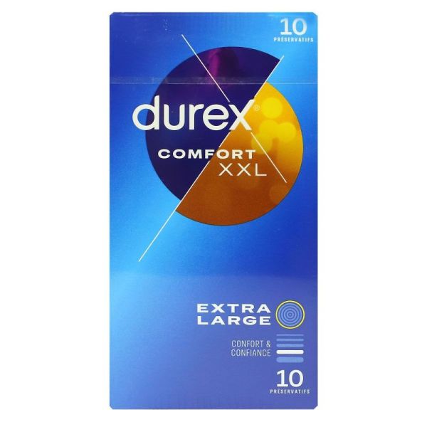 Durex Comfort XXL Extra Larges et Extra Longs - 10 Préservatifs