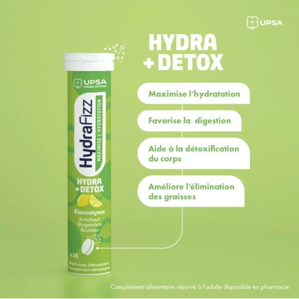 Hydrafizz Detox - 16 comprimés effervescents
