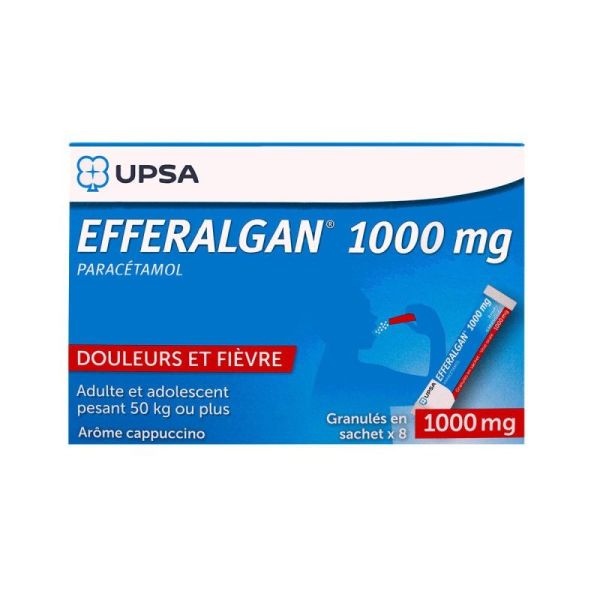 EFFERALGAN 1000 mg, granulés en sachet - 8 sachets