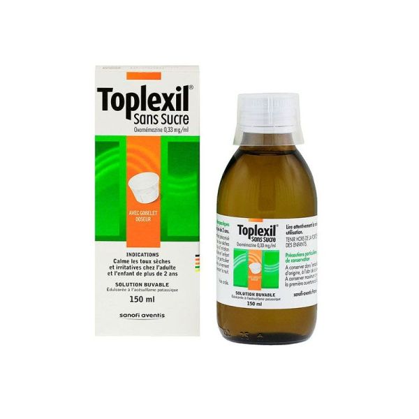 TOPLEXIL 0,33 mg/ml, SANS SUCRE, solution buvable édulcorée à l’acésulfame potassique - 150ml