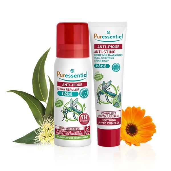 Kit Anti-Pique Bébé - Spray Répulsif 60ml & Crème Apaisante 30ml