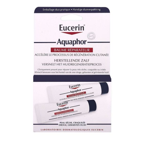 Eucerin Aquaphor Baume Réparateur Cutané - Lot de 2 x 10 ml