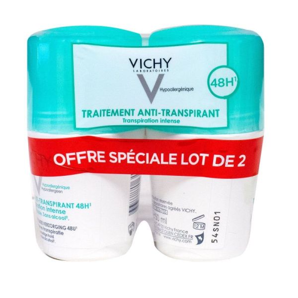 Vichy Déodorant transpiration intense 48h Bille - 2x50ml