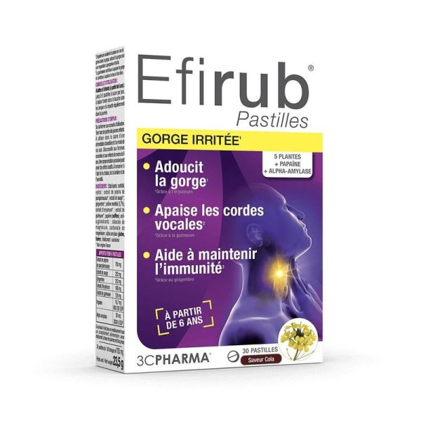Efirub Pastilles - Boîte de 30 pastillesCitron Menthol