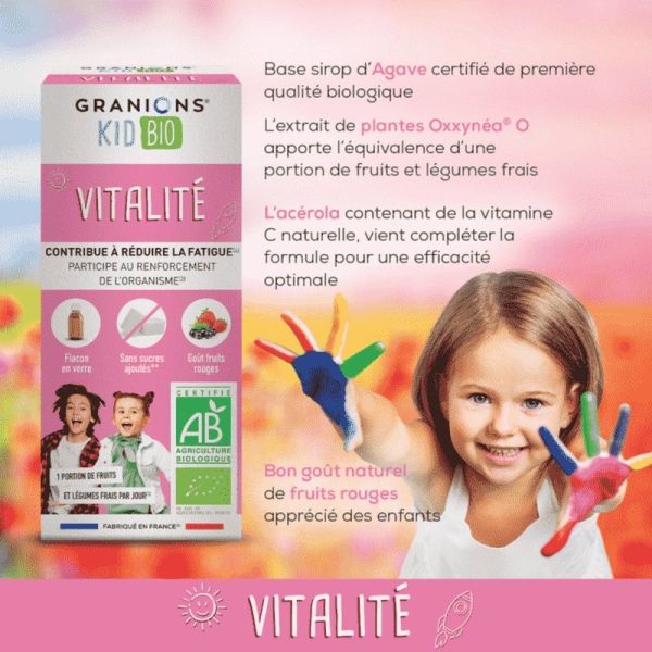 Kid Bio Vitalité - Solution Buvable Goût Fruits Rouges - 125 ml