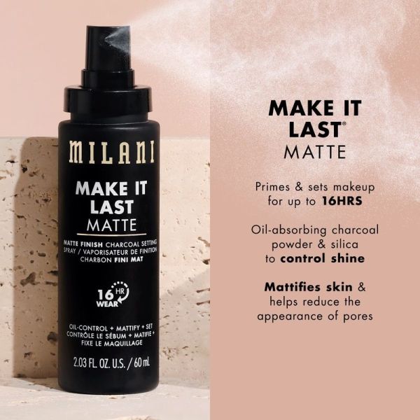 Setting Spray & Powder - Make It Last Matte - Matte Finish Charcoal Setting Spray