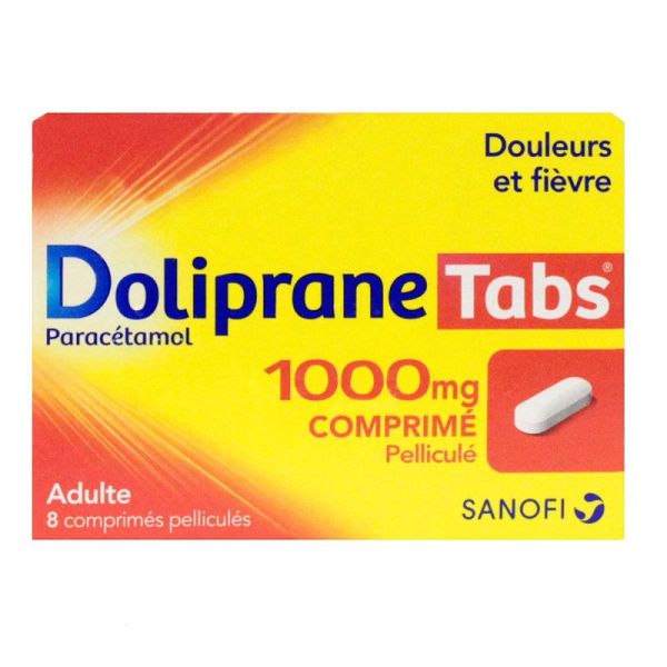 DOLIPRANETABS 1000 mg - 8 comprimés pelliculés