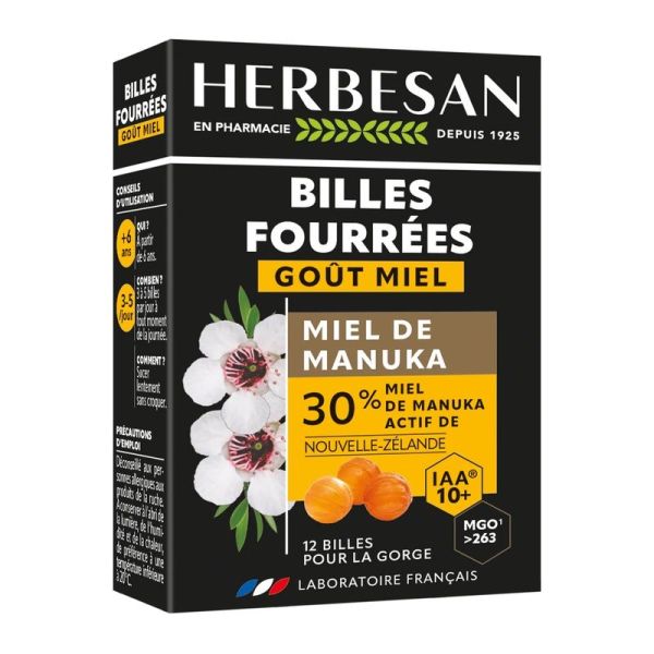 BILLES FOURREES MIEL DE MANUKA IAA10+ - 12 billes