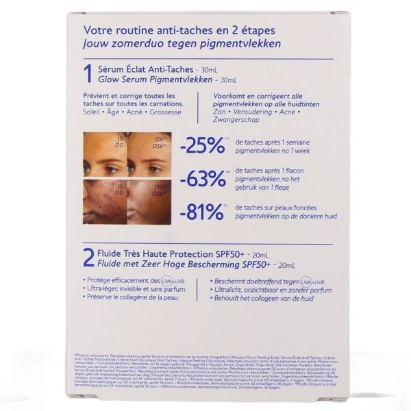 -Vinoperfect Sérum Éclat Anti-Taches + Vinosun Protect Fluide Très Haute Protection SPF50+ Offert - Sérum 30 ml, Fluide 20 ml