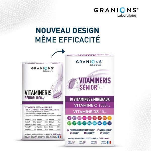 Construction musculaire Vitamineris Senior 1000mg - 28 comprimés