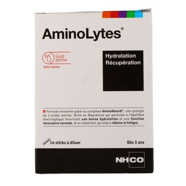 AminoLytes - Hydratation - Récupération goût pêche - 14 sticks