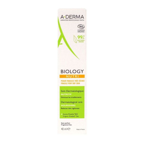 A-DERMA Biology Nutri Soin Dermatologique Nutritif Bio - 40 ml