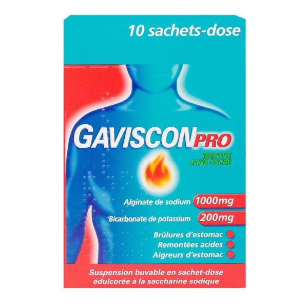 GAVISCONPRO MENTHE, suspension buvable en sachet - 10 sachets