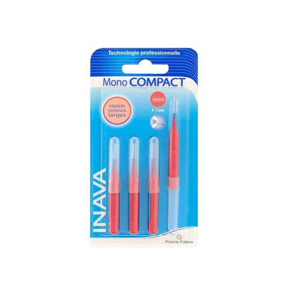 Inava Mono Compact Brossettes Interdentaires Rouges - 4 brossettes