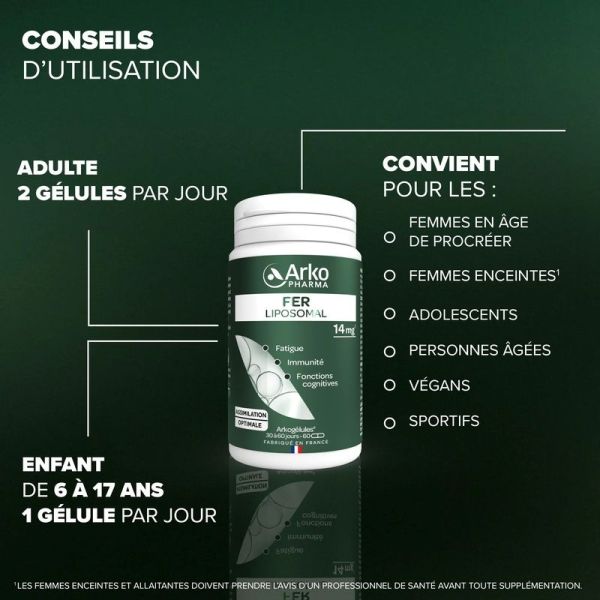 Fer Liposomal ARKOGELULES - 60 gélules