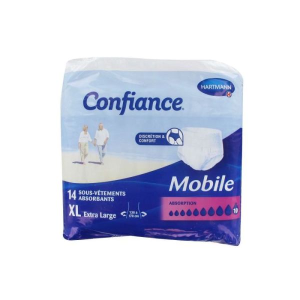  Confiance Mobile Sous Vêtements Absorbants Absorption 10  taille XL  -  14 unités 