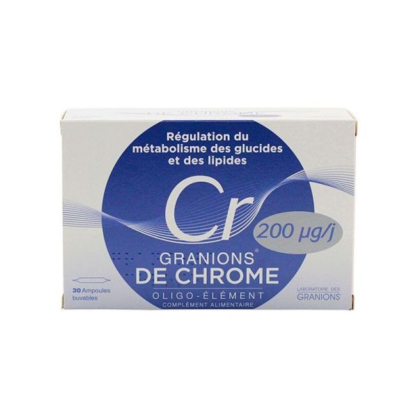 Granions® de chrome 200 μg/j - 30 ampoules