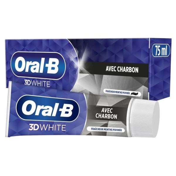 Dentifrice 3D White Fraîcheur Menthe Poivrée Charbon - 75 ml