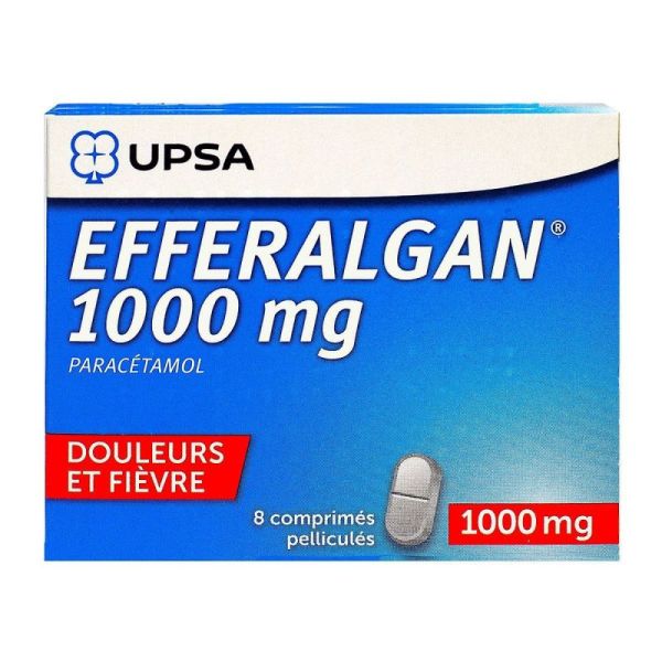 EFFERALGAN 1 g - 8 comprimés pelliculés