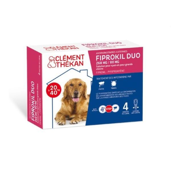 Fiprokil Duo Chien 20-40kg - 4x 2.68ml